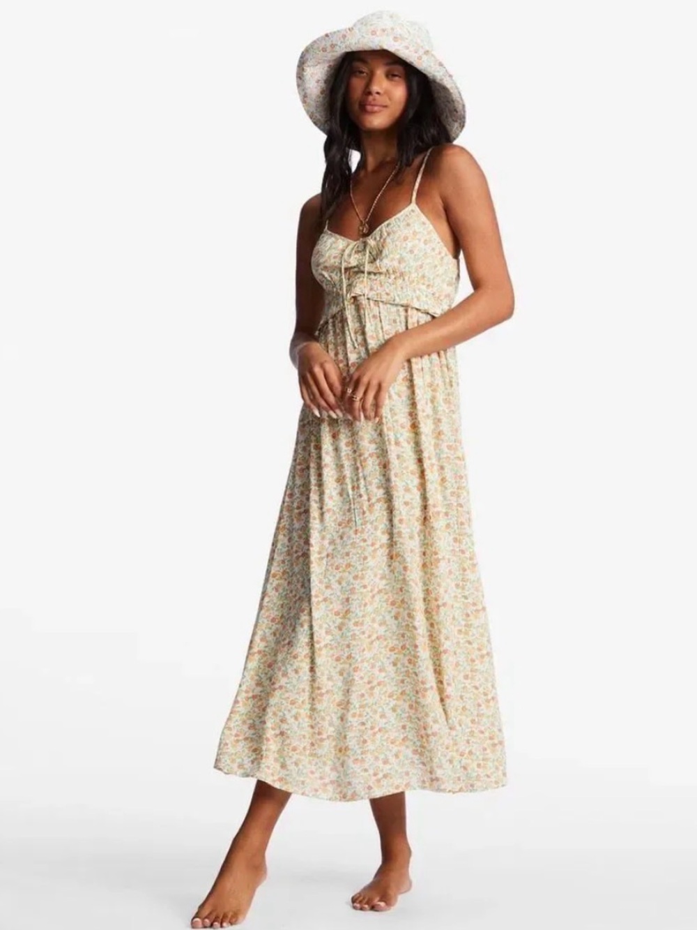 Floral Tie-Front Maxi Dress